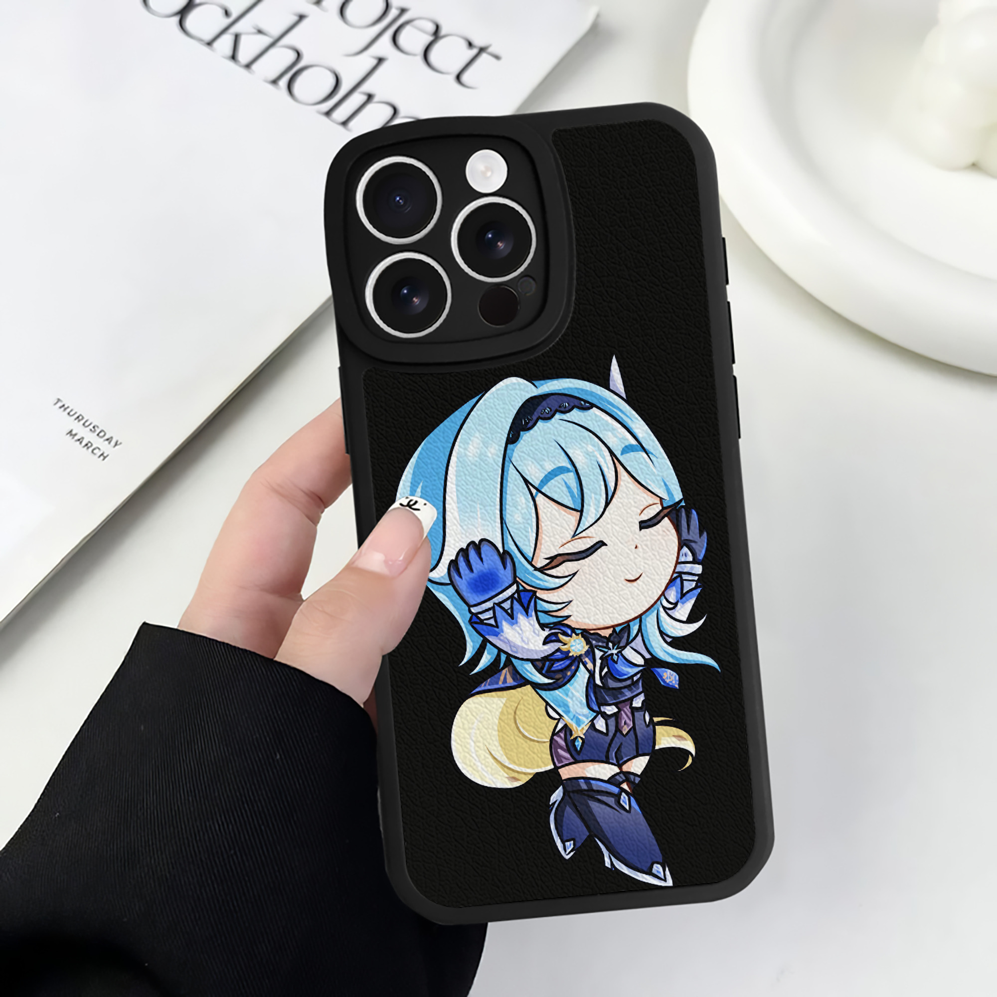 げんし神 优菈 ゆうら genshin Yūra 【iPhone 16シリーズ対応】シリコンスマホケース（レザー調） 材質：シリコン